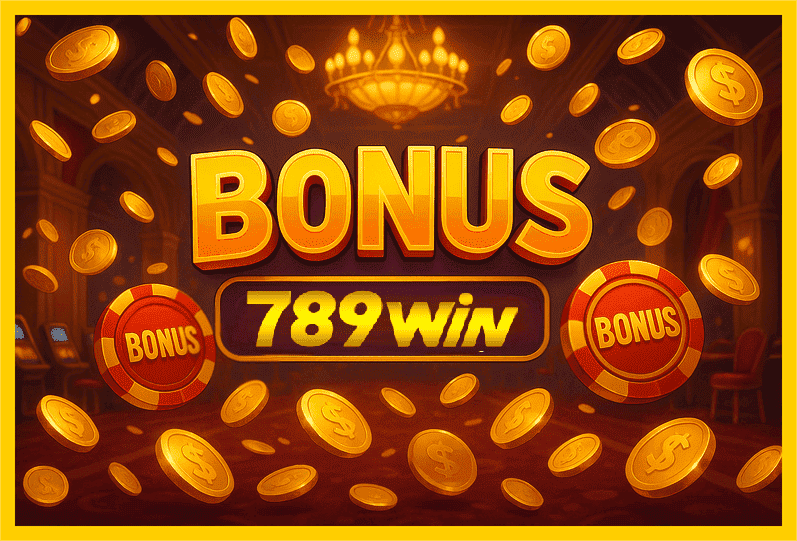 Imagem promovendo bônus 789WIN com recompensas imperdíveis.